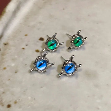 DAIIIBABYYY  -  Cute Green Blue Evil Monster Eyes Stud Earrings Women Kids Halloween Animal Rabbit Big Eyes Goth Cross Earring Jewelry